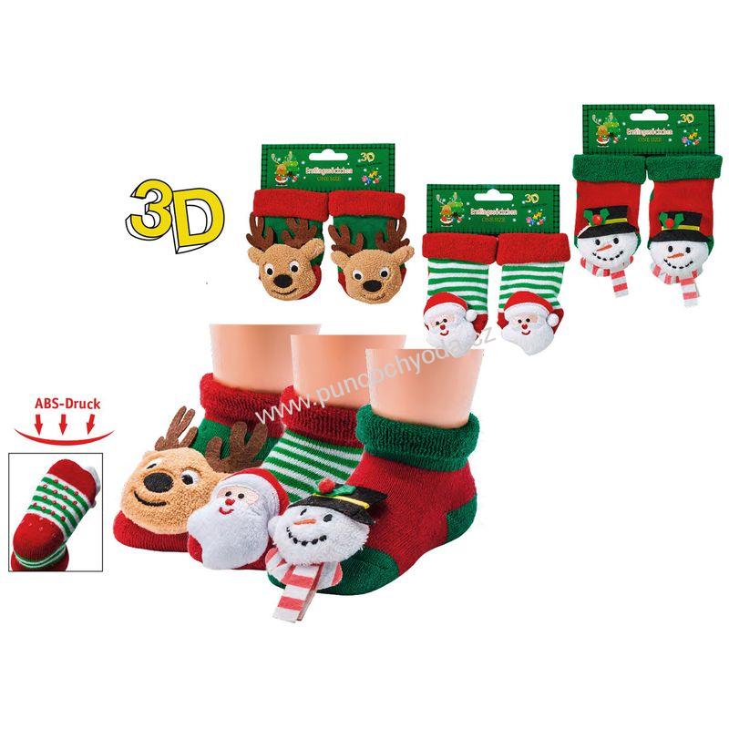 5227 SOCKS 4 FUN kojenecké chrastící vánoční ponožky ABS