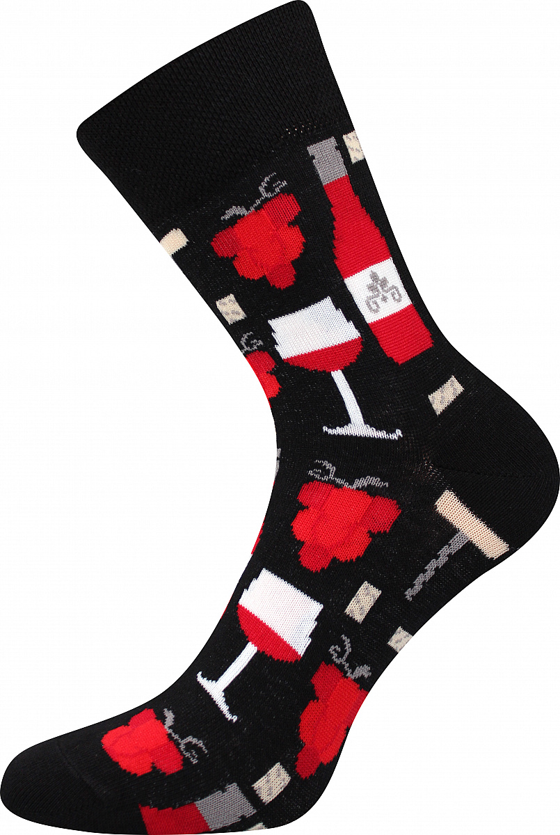 Voxx VÍNOXX vzorované bavlněné ponožky s motivem vína