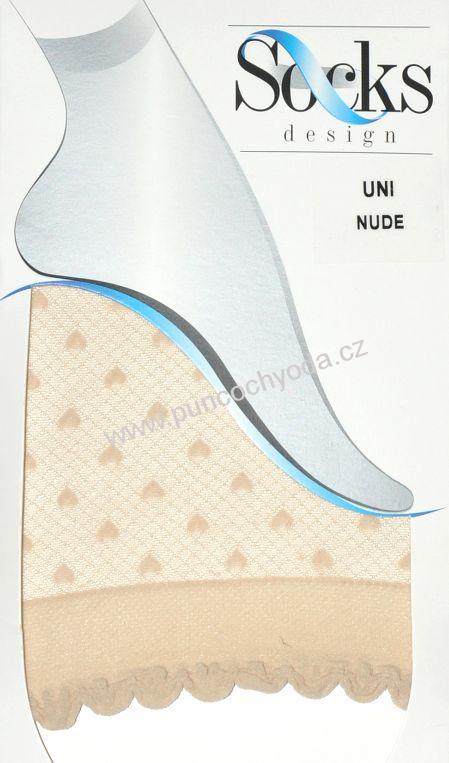 Gatta Socks design 02 silonové ponožky se srdíčky a ozdobným lemem