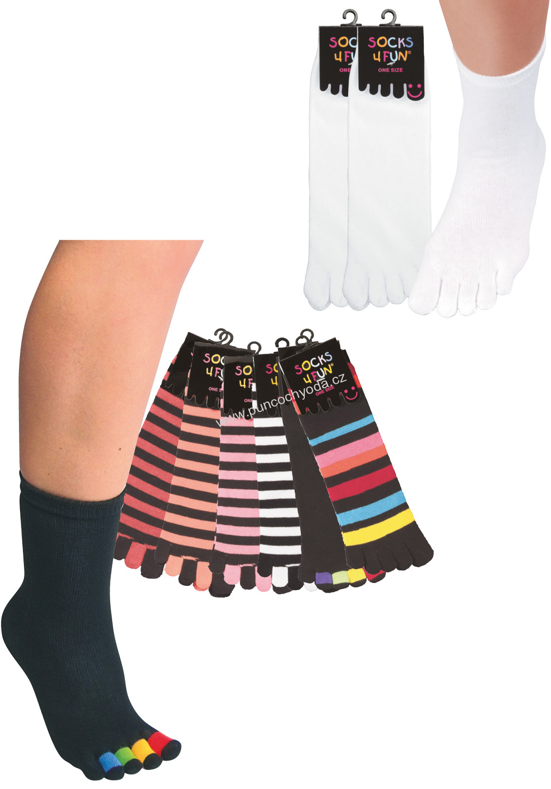 SOCKS 4 FUN 2117 , Prstové ponožky (1 pár v balení)