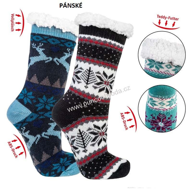 SOCKS 4 FUN 2211 teplé domácí vánoční ponožky s ABS (1 pár)