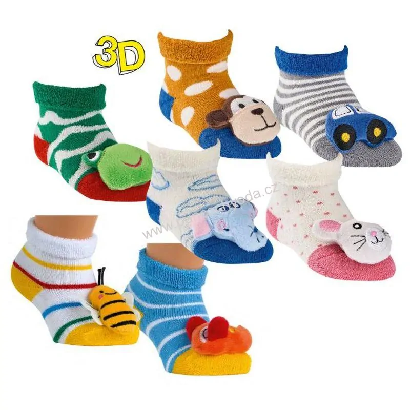5226 SOCKS 4 FUN kojenecké chrastící ponožky 3D (1 pár)