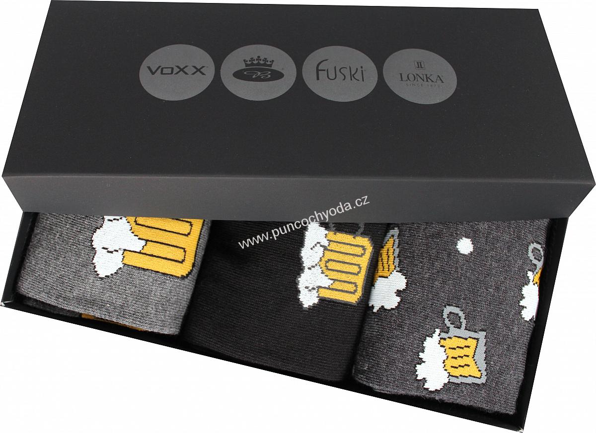 Voxx WEBOX pánské ponožky v dárkové krabičce (3 ks) Ag