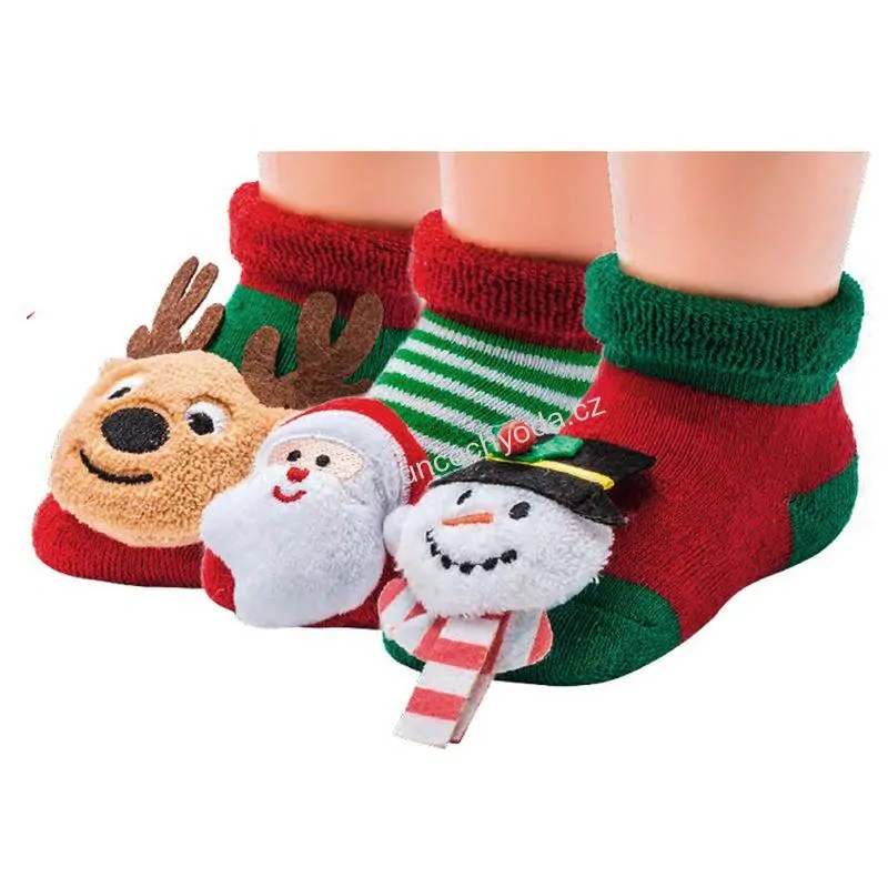 5227 SOCKS 4 FUN kojenecké chrastící vánoční ponožky ABS