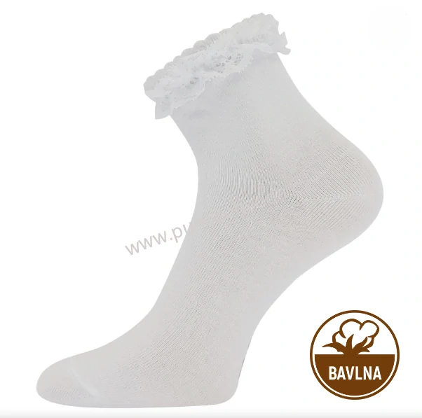 Boma KRAJKA dámské bavlněné ponožky s krajkou