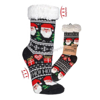 SOCKS 4 FUN 2213 teplé domácí vánoční ponožky s ABS (1 pár)